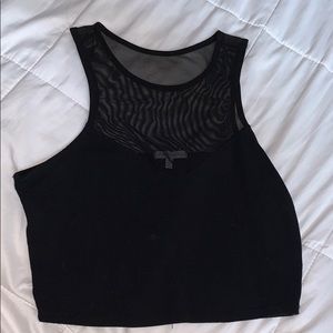 Black tank top crop top with mesh